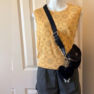 Yellow Circle Pattern Sleeveless Top(fanny pack not included)